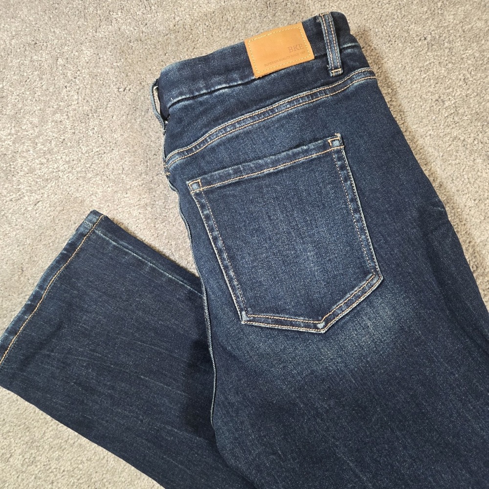 BKE Payton Straight Cut Jeans Womens 30R Blue Medium Wash Mid Rise Stretch